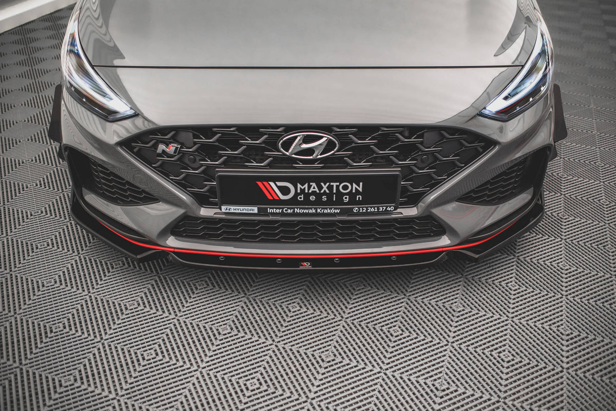 Street+ Spoilerlippe Front Ansatz V.1 + Flaps passend für Hyundai I30 N / I30 N-Line Hatchback/Fastback Mk3 Facelift – Ansicht 1
