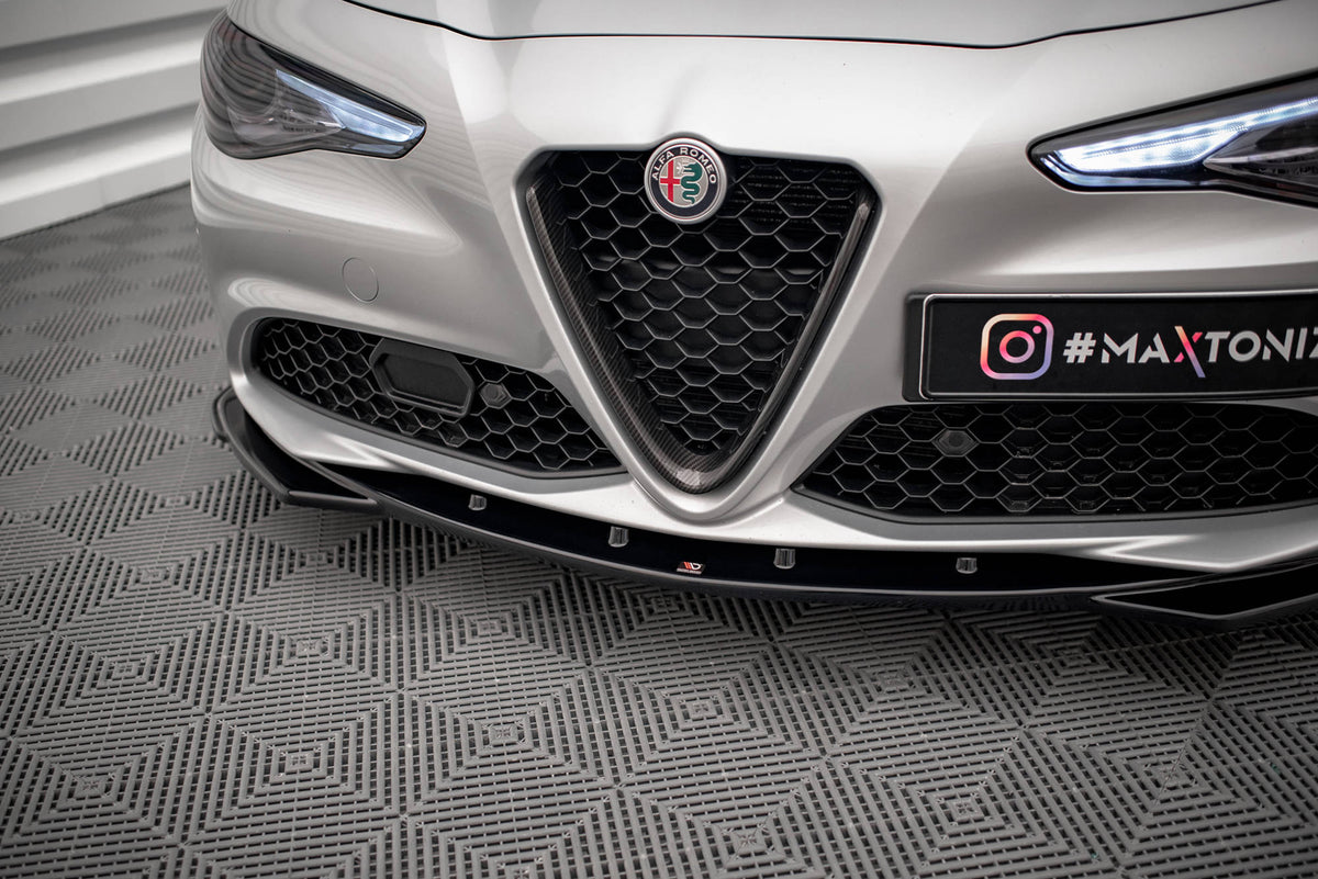 Street+ Spoilerlippe Front Ansatz V.2 passend für Alfa Romeo Giulia Sport schwarz Hochglanz – Ansicht 3