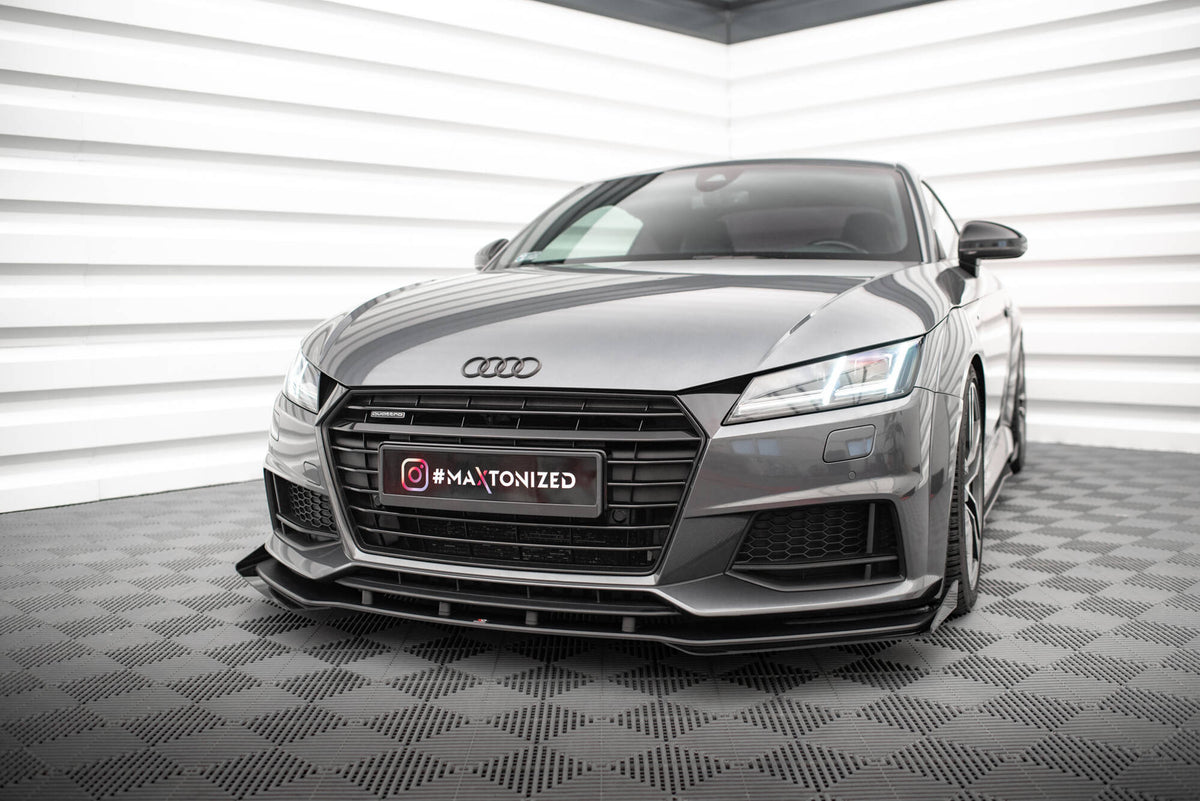 Street Pro Street+ Spoilerlippe Front Ansatz + Flaps passend für Audi TT S / S-Line 8S schwarz Hochglanz – Ansicht 4