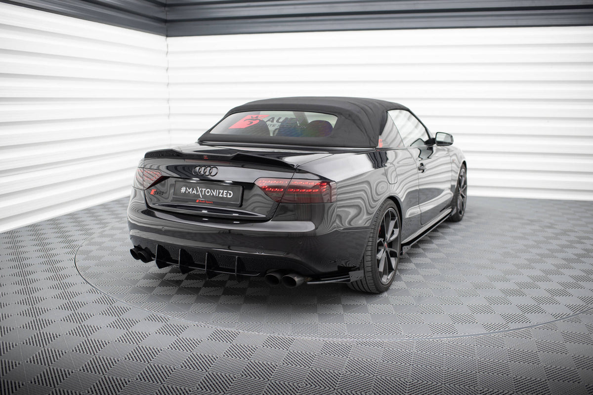 Street Pro Heck Ansatz Flaps Diffusor + Flaps passend für Audi S5 / A5 S-Line Coupe / Cabriolet 8T schwarz Hochglanz – Ansicht 1