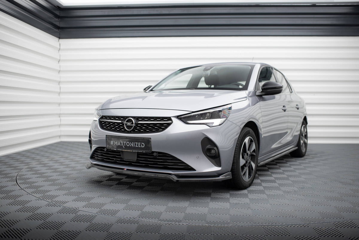 Street+ Spoilerlippe Front Ansatz V.2 passend für Opel Corsa F ( Mk6) schwarz Hochglanz – Ansicht 3