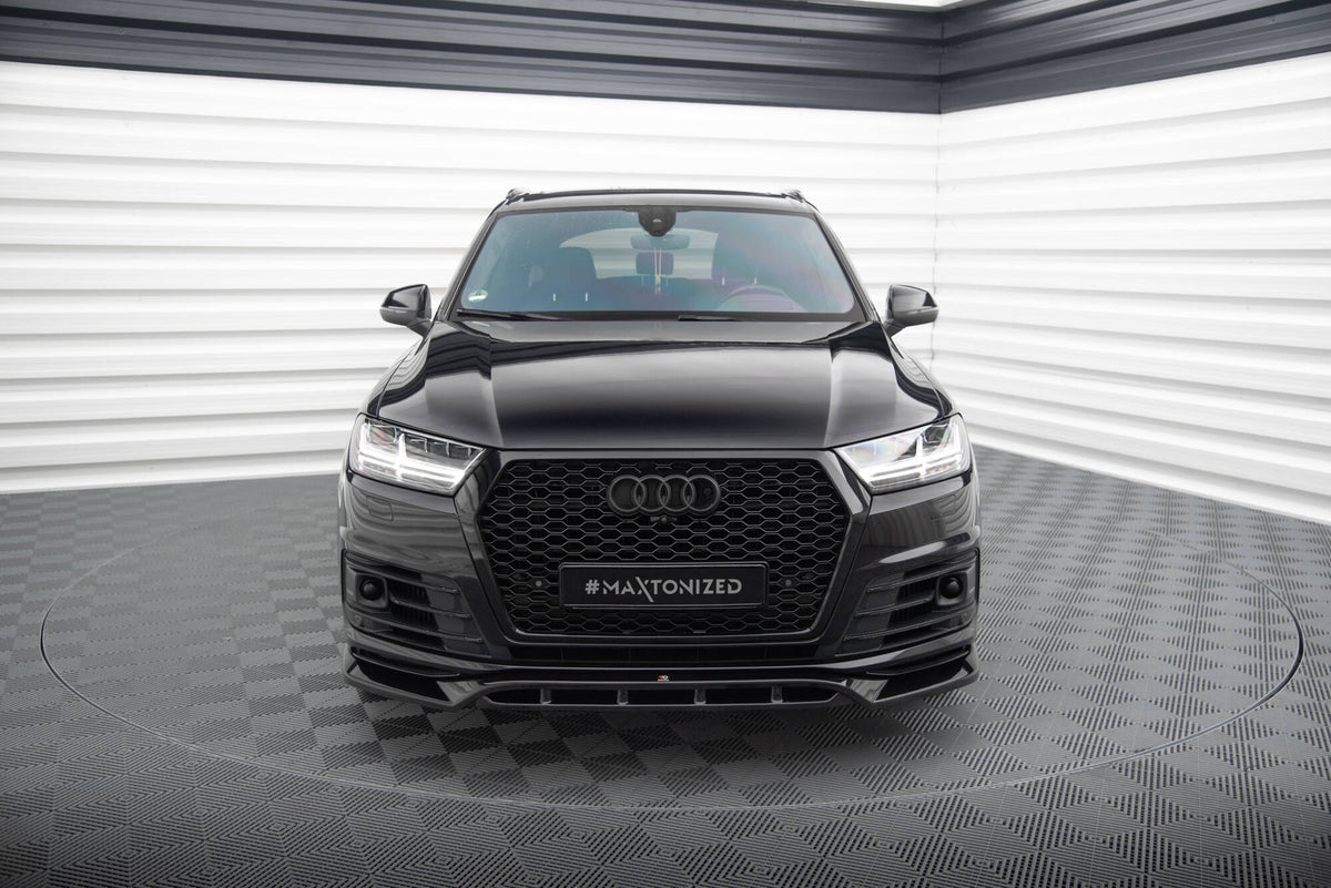 Street+ Spoilerlippe Front Ansatz V.2 passend für Audi SQ7 / Q7 S-Line Mk2 schwarz Hochglanz – Ansicht 1
