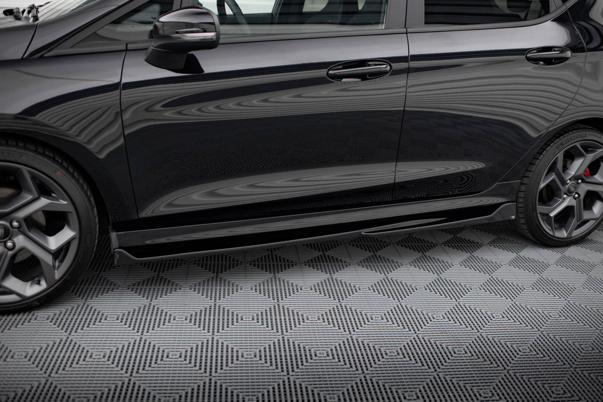 Street+ Seitenschweller Leisten passend für V.4 Ford Fiesta Mk8 ST / ST-Line schwarz Hochglanz – Ansicht 3