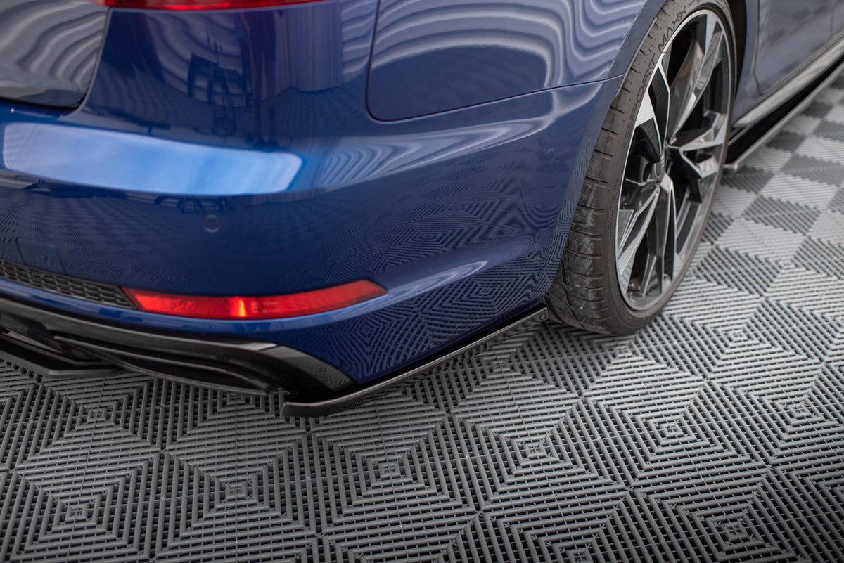 Heck Ansatz Flaps Diffusor passend für Audi A4 Competition B9  schwarz Hochglanz – Ansicht 1