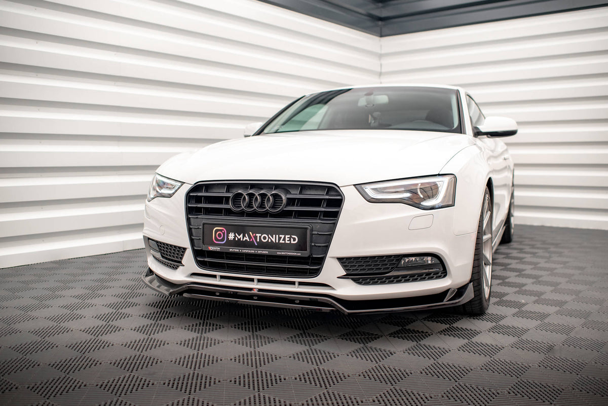 Street+ Spoilerlippe Front Ansatz V.2 passend für Audi A5 Coupe / Sportback 8T Facelift schwarz Hochglanz – Ansicht 4