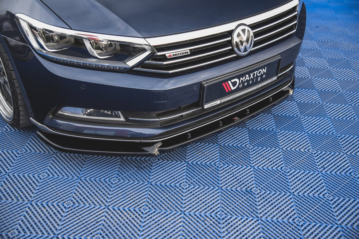 Street+ Spoilerlippe Front Ansatz V.2 passend für VW Passat B8 schwarz Hochglanz – Ansicht 4