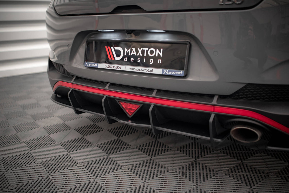 Street Pro Heck Ansatz Flaps Diffusor + Flaps passend für Hyundai I30 Fastback N-Line Mk3 Facelift schwarz Hochglanz – Ansicht 1
