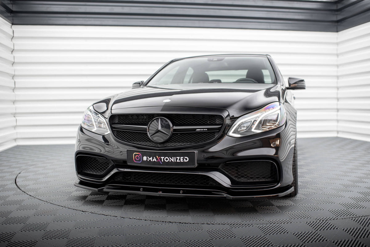 Street+ Spoilerlippe Front Ansatz passend für Mercedes-Benz E63 AMG Limousine W212 Facelift schwarz Hochglanz – Ansicht 4