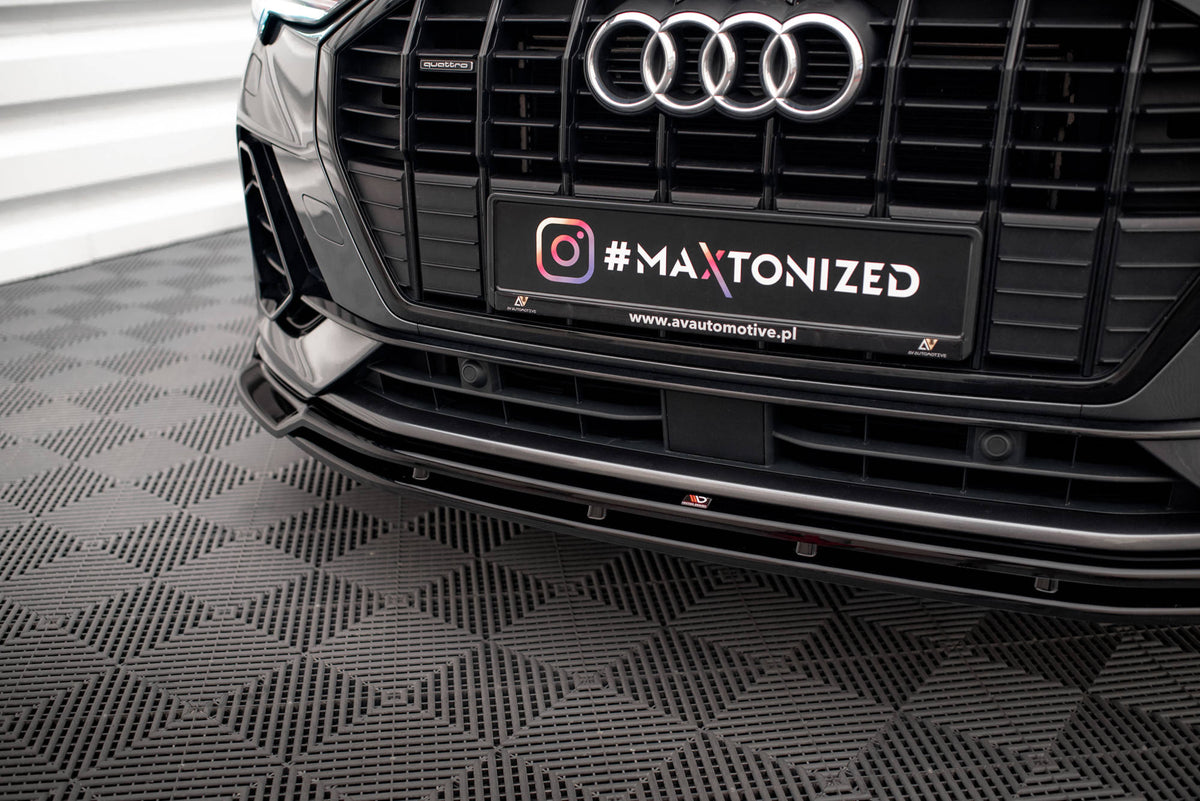 Street+ Spoilerlippe Front Ansatz V.4 passend für Audi Q3 Sportback / SUV S-Line F3 schwarz Hochglanz – Ansicht 1