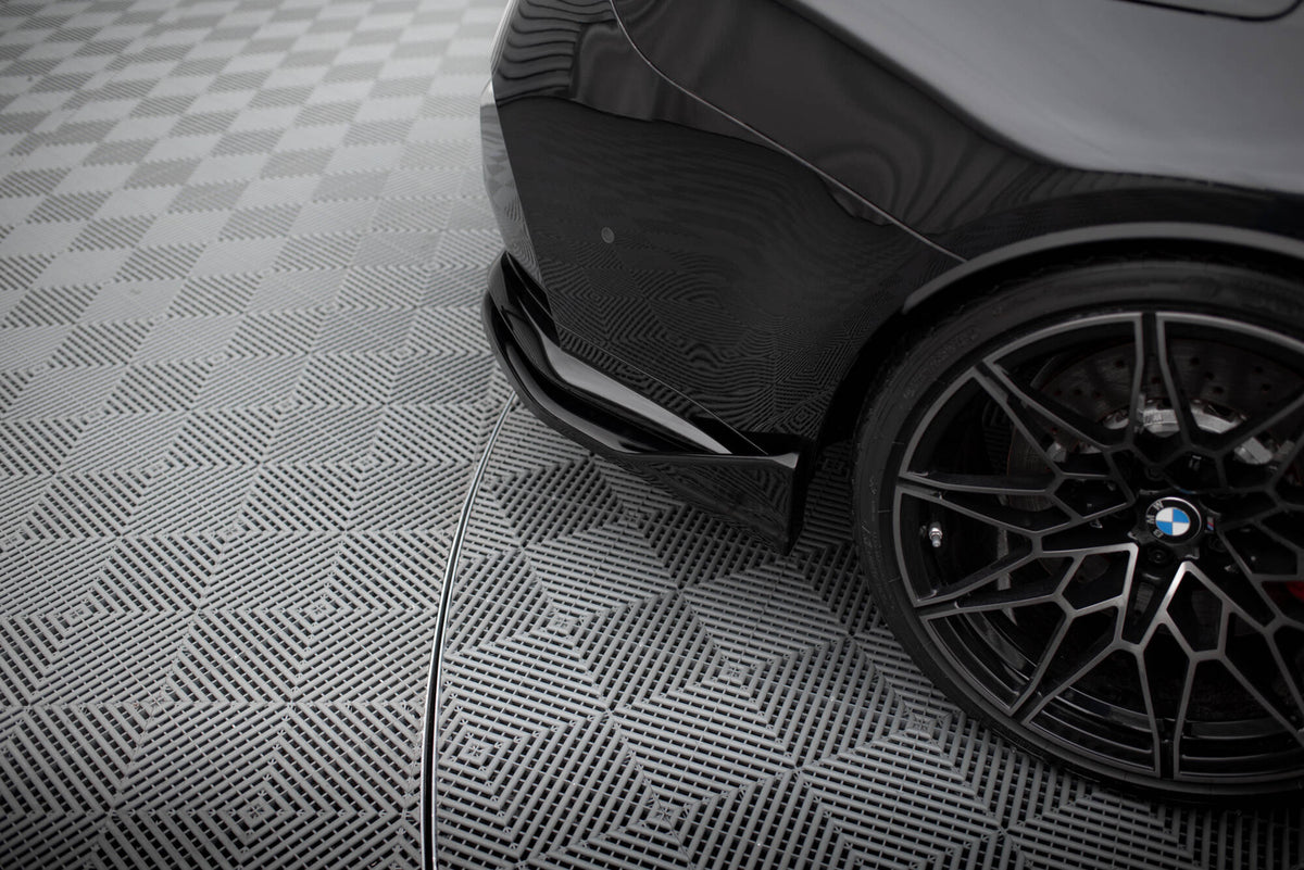 Heck Ansatz Flaps Diffusor V.6 passend für CSL Look (Für heckansatz v.1) BMW M3 Limousine / Touring G80 / G81 schwarz Hochglanz – Ansicht 4