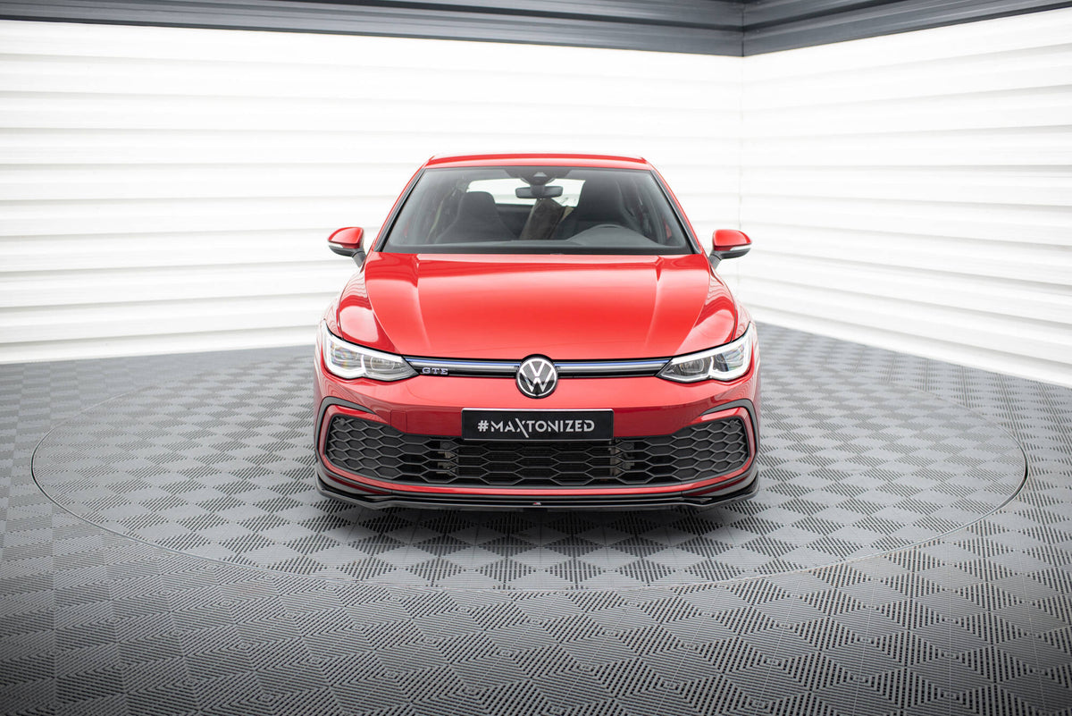 Street+ Spoilerlippe Front Ansatz V.4 passend für VW Golf GTI / GTE / GTD / R-Line Mk8 schwarz Hochglanz – Ansicht 1
