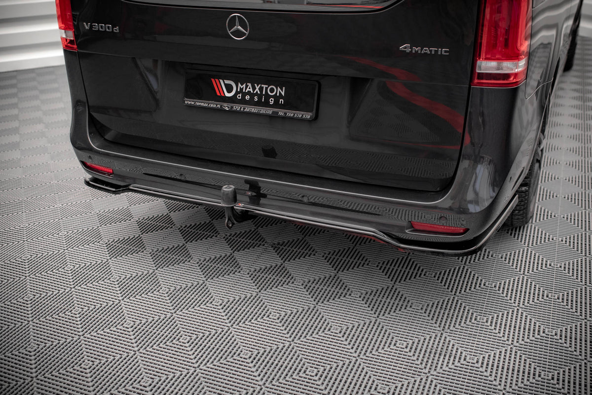 Street+ Mittlerer Diffusor RACE passend für Mercedes-Benz V-Klasse AMG-Line W447 Facelift schwarz Hochglanz – Ansicht 3