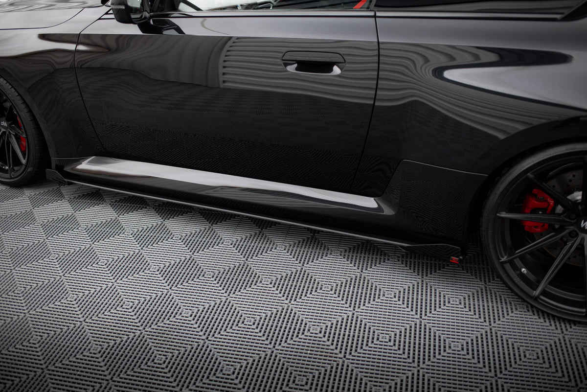 Street Pro Street+ Seitenschweller Leisten passend für V.1 + Flaps passend für BMW M2 G87 schwarz Hochglanz – Ansicht 4