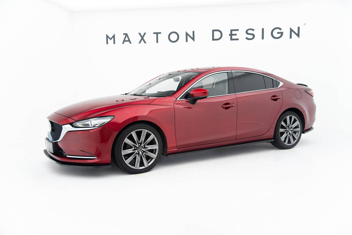 Street+ Seitenschweller Leisten passend für Mazda 6 Limousine Mk3 Facelift schwarz Hochglanz – Ansicht 1