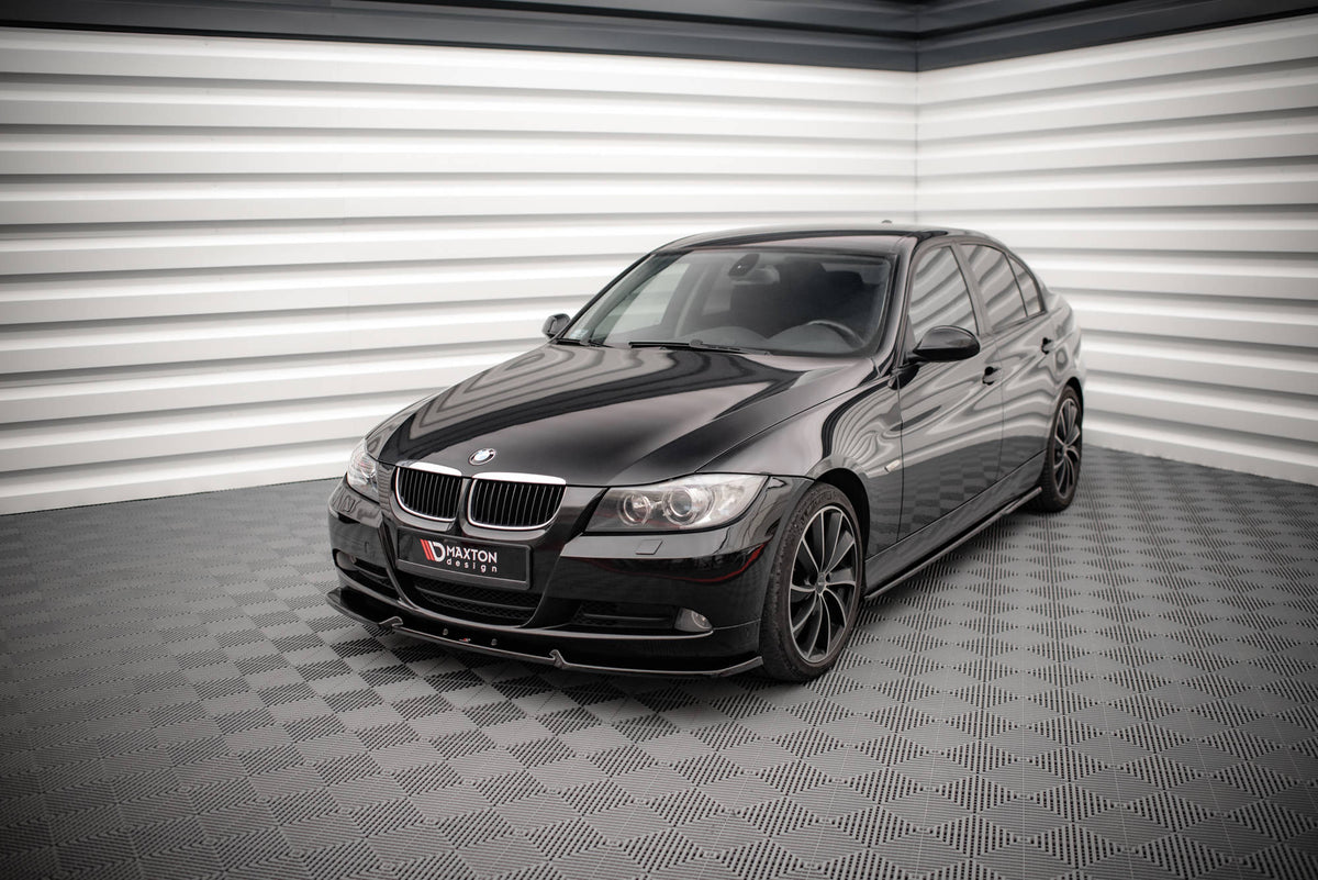 Street+ Spoilerlippe Front Ansatz V.1 passend für BMW 3er E90 schwarz Hochglanz – Ansicht 4