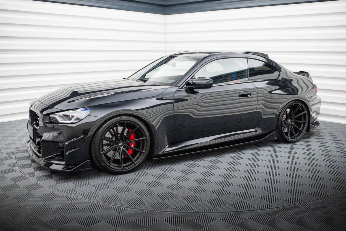 Street+ Seitenschweller Leisten passend für V.4 BMW M2 G87 schwarz Hochglanz – Ansicht 1