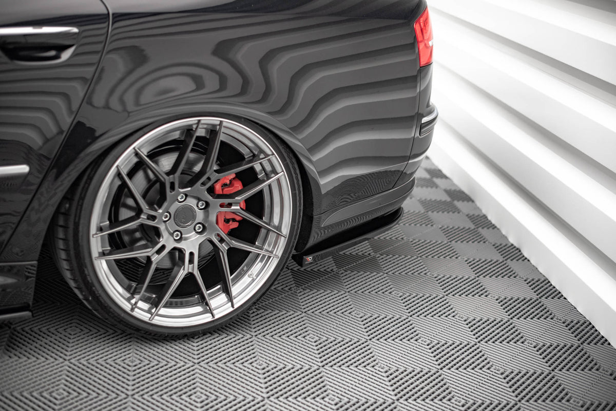 Heck Ansatz Flaps Diffusor passend für Audi S8 D3 schwarz Hochglanz – Ansicht 3