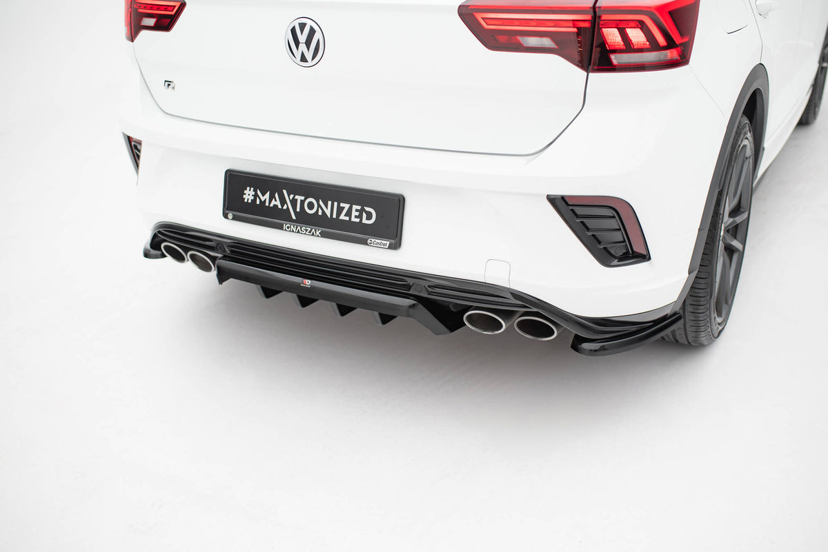 Mittlerer Diffusor Heck Ansatz DTM Look passend für VW T-Roc R Mk1 schwarz Hochglanz – Ansicht 1