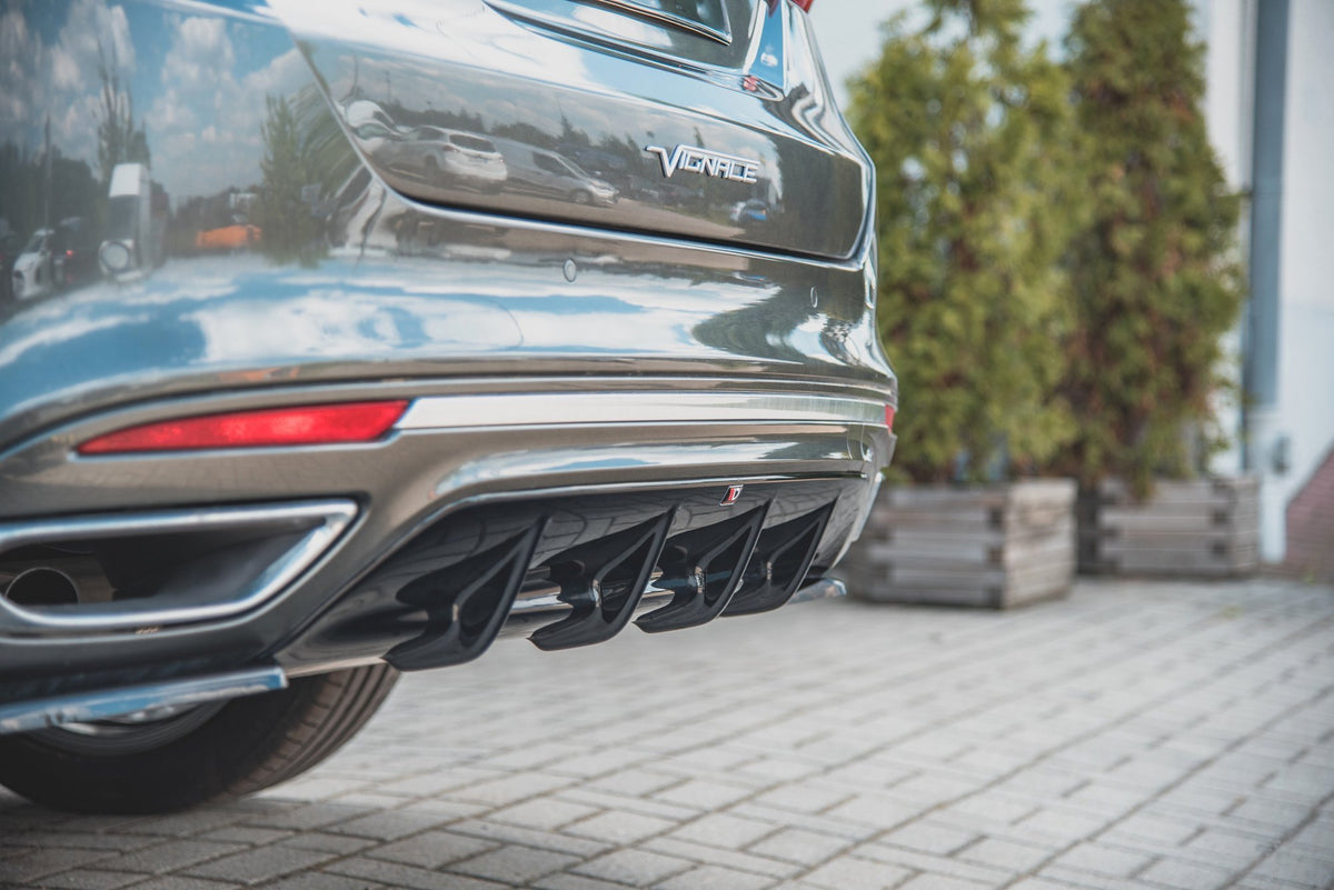 Diffusor Heck Ansatz passend für Ford Mondeo Vignale Mk5 Facelift schwarz Hochglanz – Ansicht 6