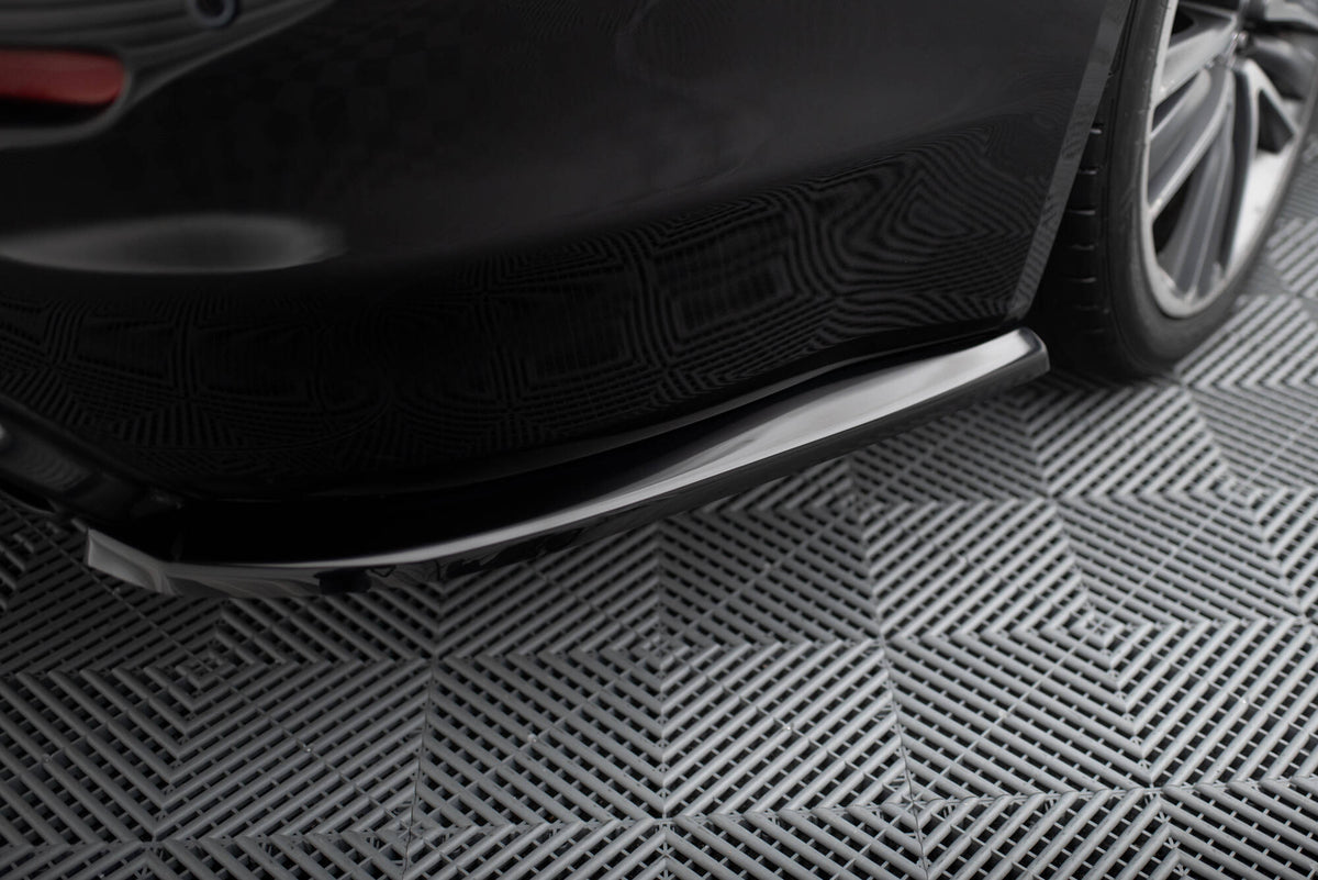 Heck Ansatz Flaps Diffusor V.2 passend für Infiniti Q50 S Mk1 schwarz Hochglanz – Ansicht 3
