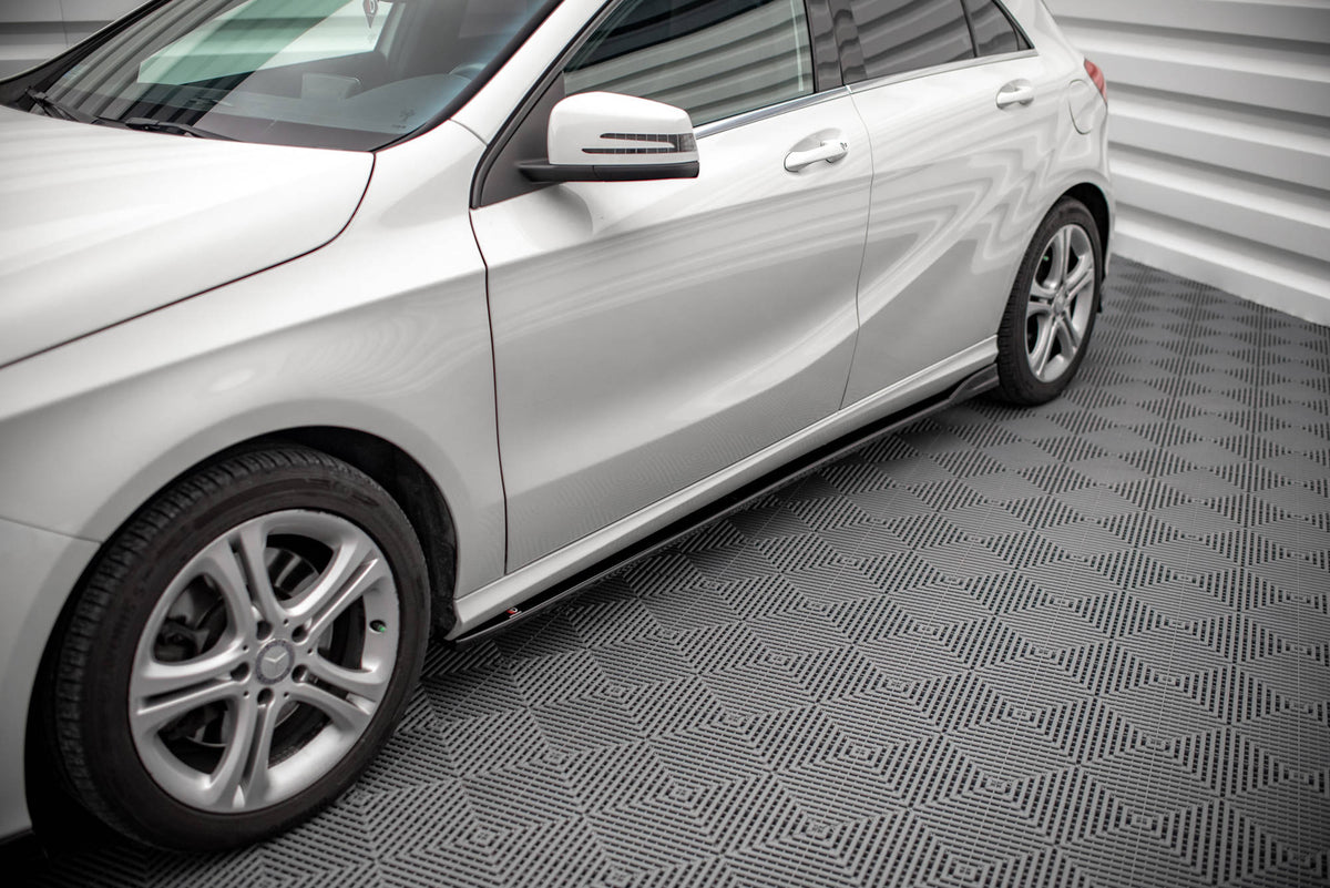 Street+ Seitenschweller Leisten passend für V.1 passend für Mercedes-Benz A W176 schwarz Hochglanz – Ansicht 1