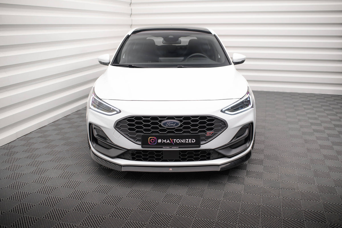 Street+ Spoilerlippe Front Ansatz V.8 passend für Ford Focus ST / ST-Line Mk4 Facelift schwarz Hochglanz – Ansicht 1