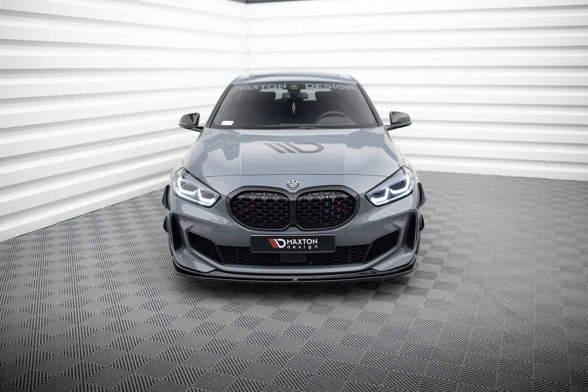 Street+ Spoilerlippe Front Ansatz passend für BMW 1er M-Paket/ M135i / 128ti F40  schwarz Hochglanz – Ansicht 1