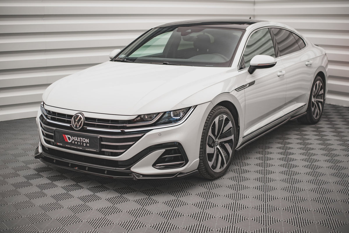 Street+ Spoilerlippe Front Ansatz V.1 passend für VW Arteon R-Line Limousine / Shooting Brake Mk1 Facelift schwarz Hochglanz – Ansicht 3