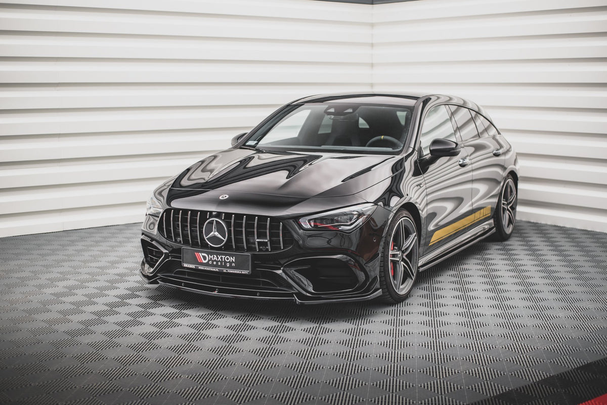 Street+ Spoilerlippe Front Ansatz V.2 passend für Mercedes-AMG CLA 45 Aero C118 schwarz Hochglanz – Ansicht 3