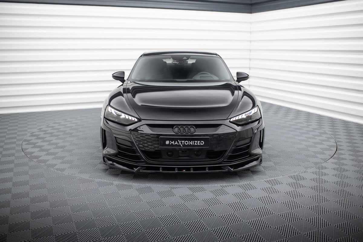 Street+ Spoilerlippe Front Ansatz V.1 passend für Audi e-Tron GT / RS GT Mk1 schwarz Hochglanz – Ansicht 1