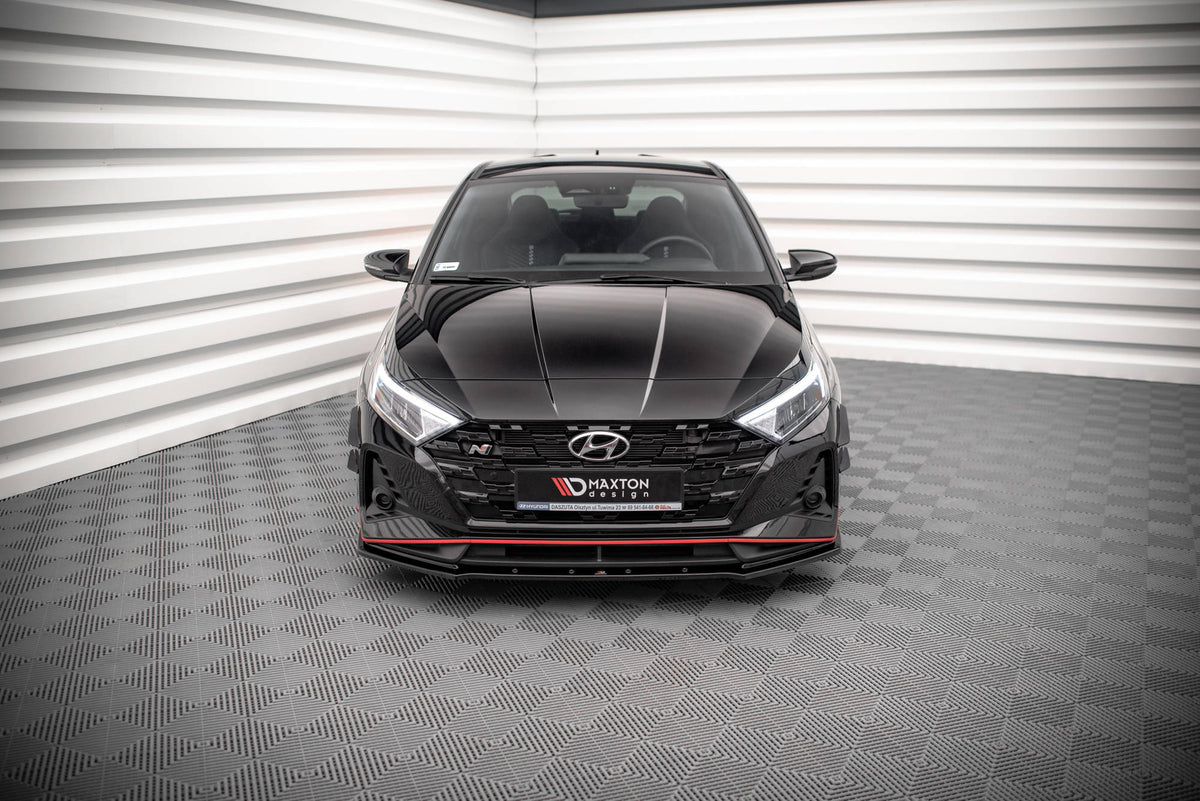 Street+ Spoilerlippe Front Ansatz V.1 passend für Hyundai I20 N Mk3 schwarz Hochglanz – Ansicht 1