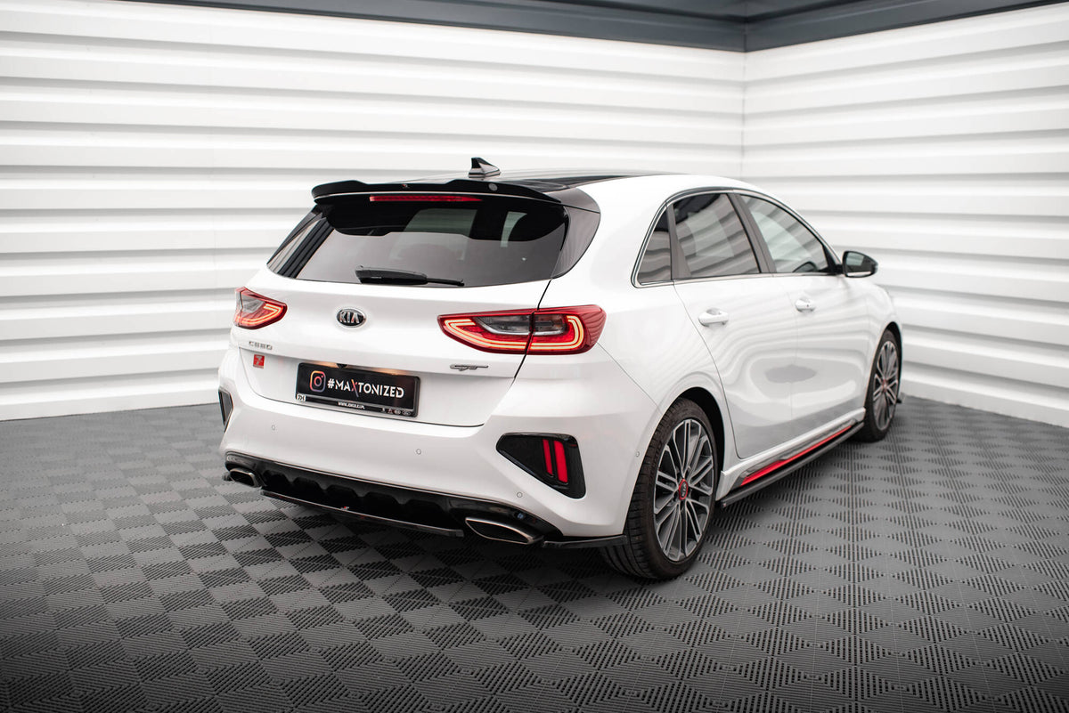 Heck Ansatz Flaps Diffusor passend für Kia Ceed GT Mk3  schwarz Hochglanz – Ansicht 1