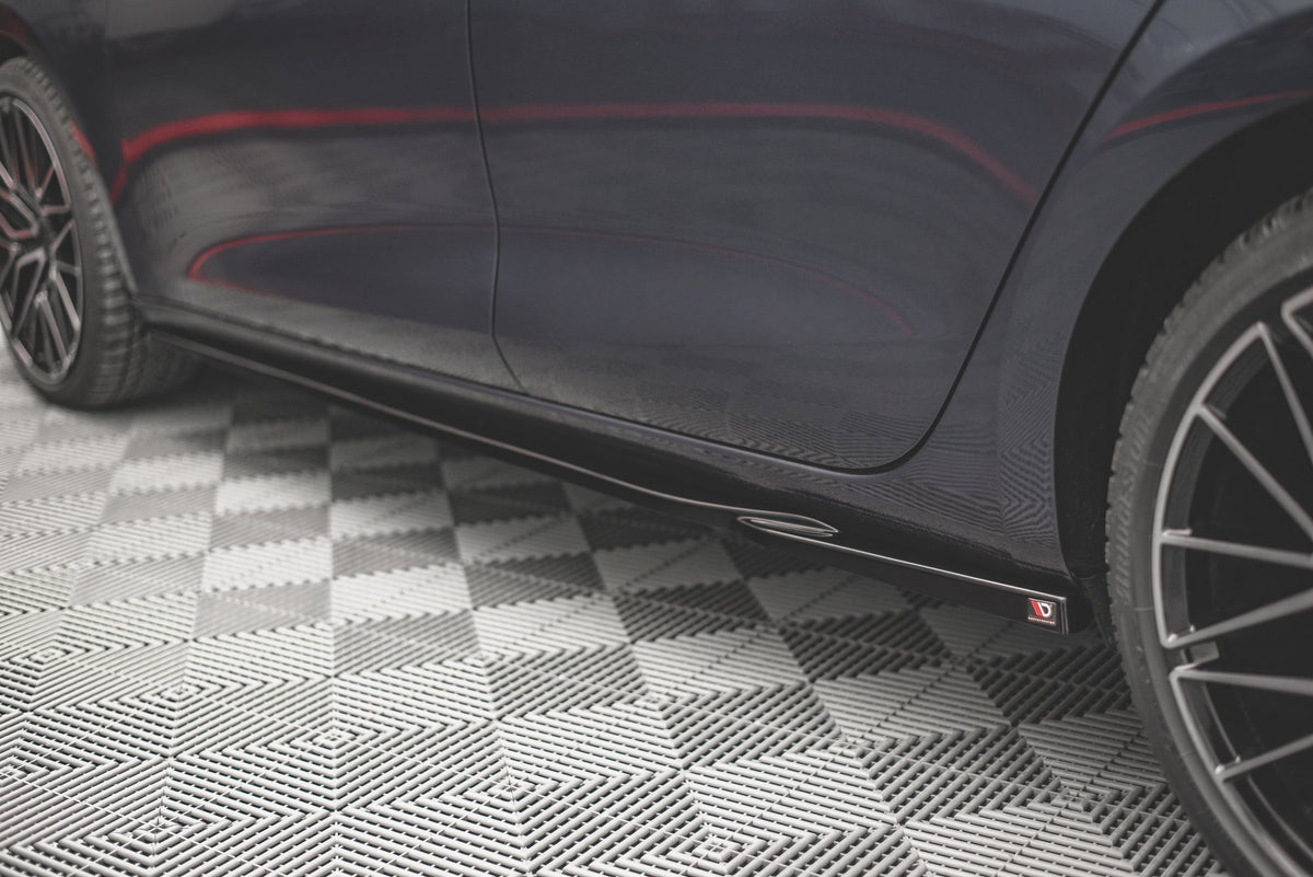 Street+ Seitenschweller Leisten passend für V.1 passend für Seat Leon FR ST / Hatchback Mk4 / Cupra Leon ST / Hatchback Mk1 / Mk1 Facelift schwarz Hochglanz – Ansicht 3