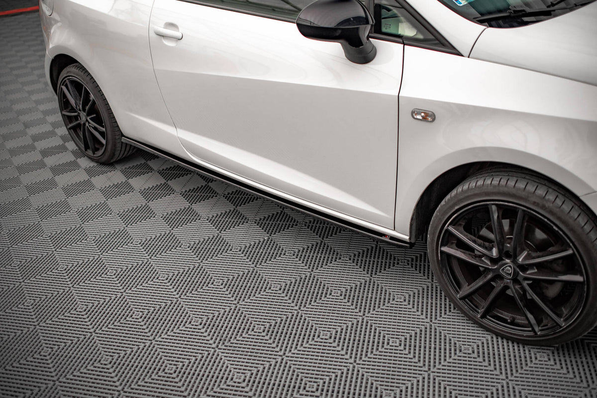 Street+ Seitenschweller Leisten passend für Seat Ibiza FR SC Mk4 Facelift schwarz Hochglanz – Ansicht 4
