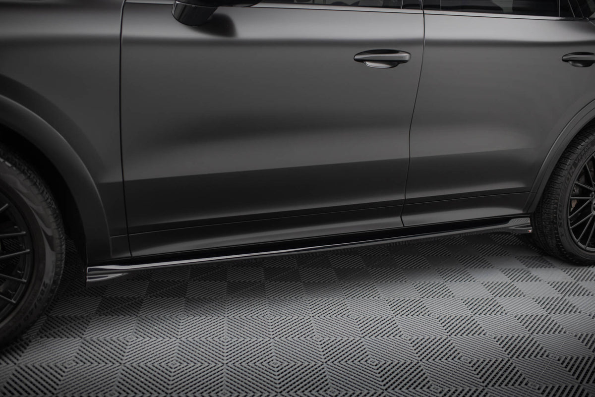 Street+ Seitenschweller Leisten passend für V.1 passend für Porsche Cayenne SUV / Coupe Mk3 Facelift schwarz Hochglanz – Ansicht 3