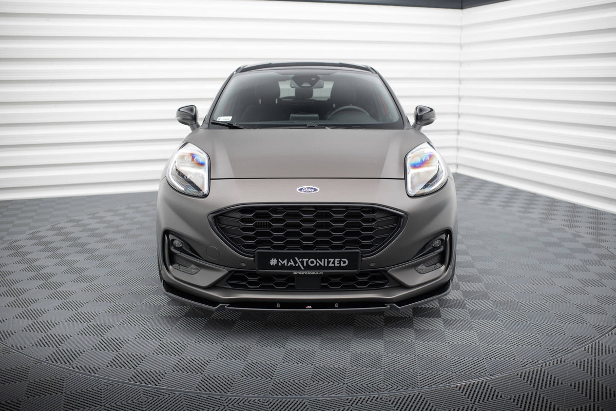 Street+ Spoilerlippe Front Ansatz V.1 passend für Ford Puma ST-Line Mk1 schwarz Hochglanz – Ansicht 3