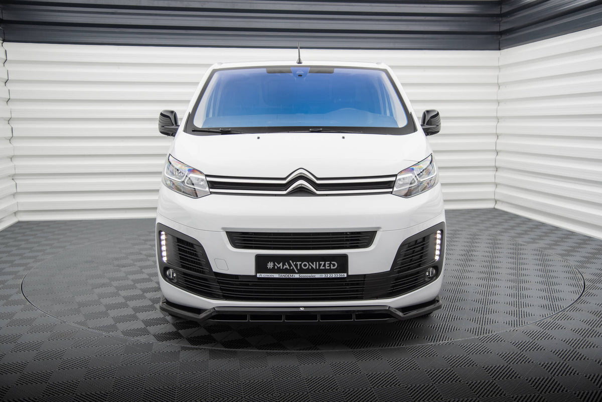 Street+ Spoilerlippe Front Ansatz passend für Peugeot Expert Mk3 schwarz Hochglanz – Ansicht 1