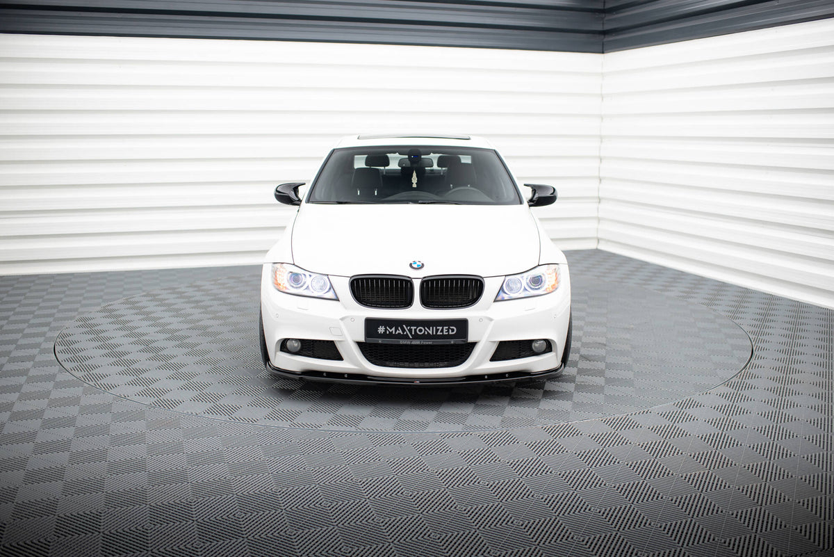 Street+ Spoilerlippe Front Ansatz V.1 passend für BMW 3er Limousine / Touring M-Paket E90 / E91 Facelift schwarz Hochglanz – Ansicht 1