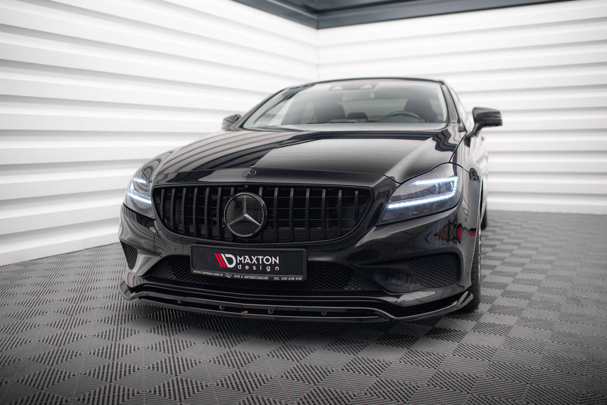 Street+ Spoilerlippe Front Ansatz passend für Mercedes-Benz CLS C218 Facelift schwarz Hochglanz – Ansicht 4