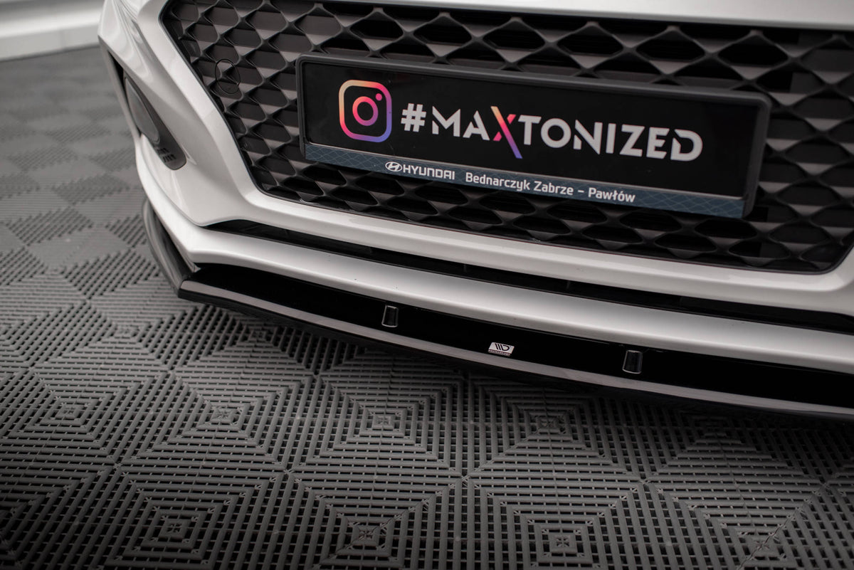 Street+ Spoilerlippe Front Ansatz V.1 passend für Hyundai I20 Mk2 Facelift schwarz Hochglanz – Ansicht 4