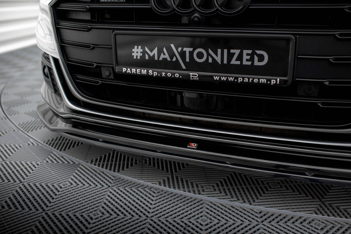 Street+ Spoilerlippe Front Ansatz V.1 passend für Audi S8 / A8 S-Line D5 schwarz Hochglanz – Ansicht 7