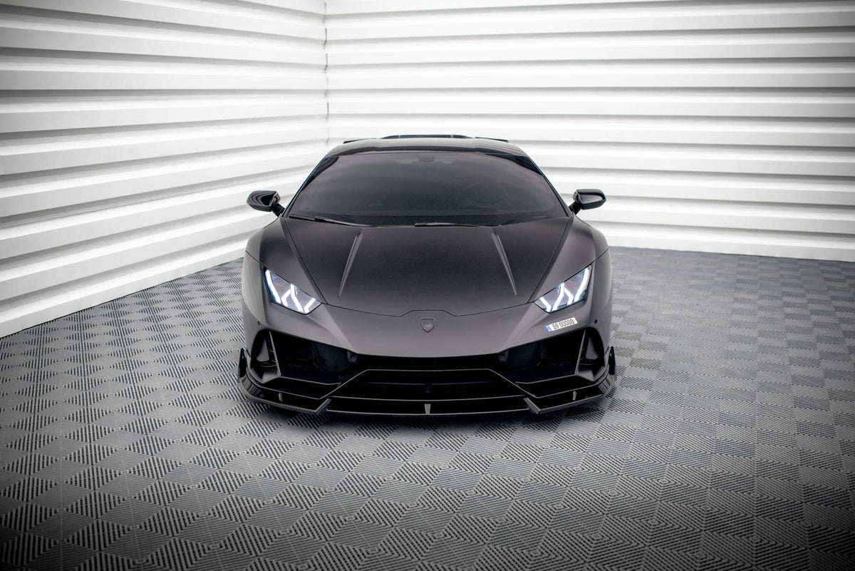 Street+ Spoilerlippe Front Ansatz passend für Lamborghini Huracan EVO AWD schwarz Hochglanz – Ansicht 1
