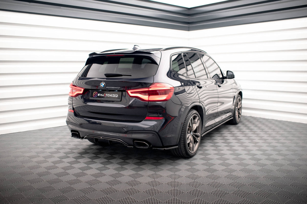 Heck Ansatz Flaps Diffusor passend für BMW X3 M40i / M40d G01 schwarz Hochglanz – Ansicht 1