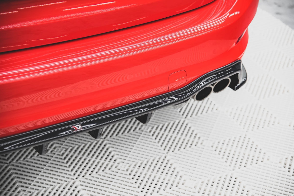 Diffusor Heck Ansatz passend für Ford Focus ST-Line Kombi Mk4 schwarz Hochglanz – Ansicht 3