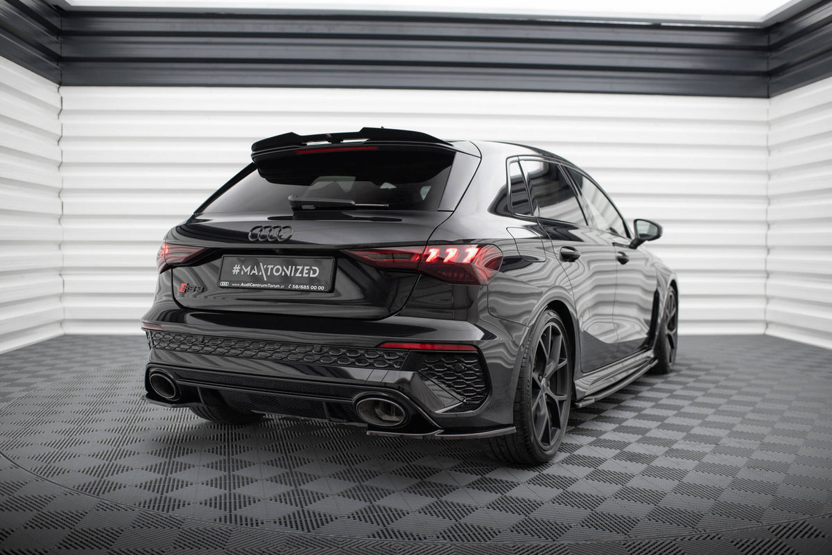 Heck Ansatz Flaps Diffusor V.1 passend für Audi RS3 Sportback 8Y schwarz Hochglanz – Ansicht 1