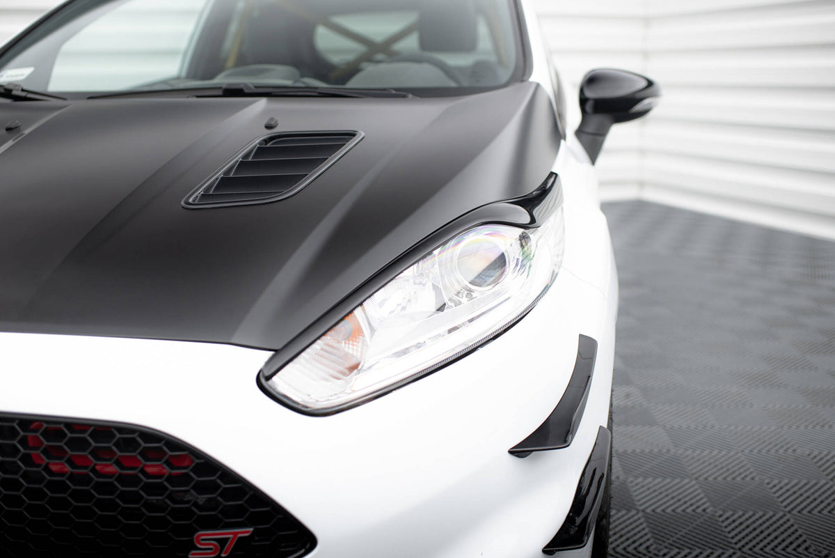 Scheinwerfer Blenden Böser Blick V.2 passend für Ford Fiesta ST / ST-Line / Standard Mk7 FL schwarz Hochglanz – Ansicht 3