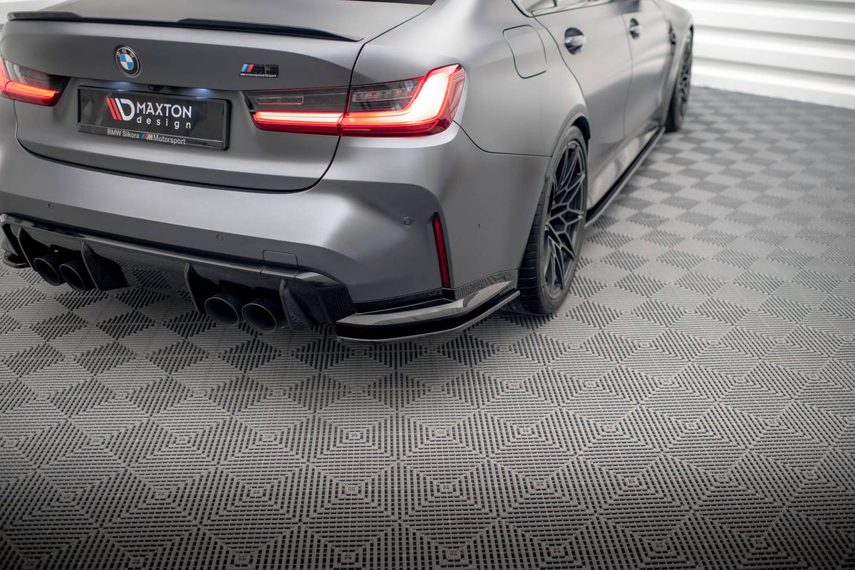 Heck Ansatz Flaps Diffusor V.1 passend für BMW M3 Limousine / Touring G80 / G81 schwarz Hochglanz – Ansicht 4