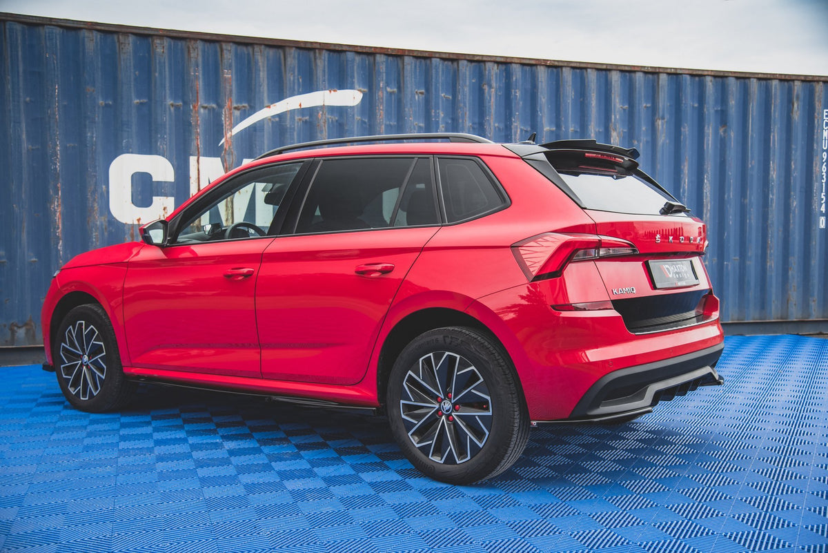 Heck Ansatz Flaps Diffusor passend für Skoda Kamiq Mk1 schwarz Hochglanz – Ansicht 4