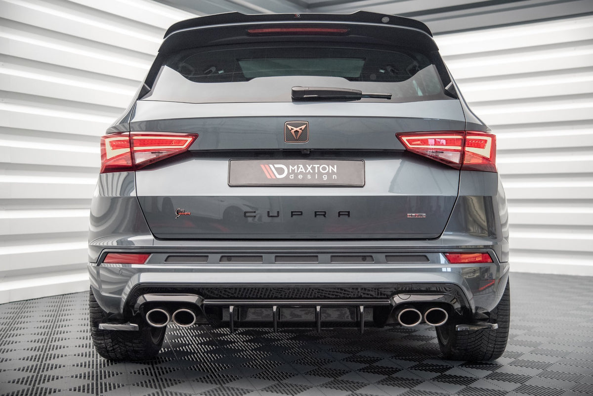 Diffusor Heck Ansatz passend für Cupra Ateca Mk1 / Mk1 Facelift schwarz Hochglanz – Ansicht 6