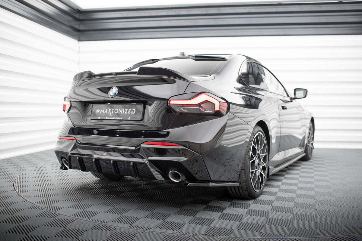 Heck Ansatz Flaps Diffusor V.3 passend für BMW 2 G42 schwarz Hochglanz – Ansicht 1